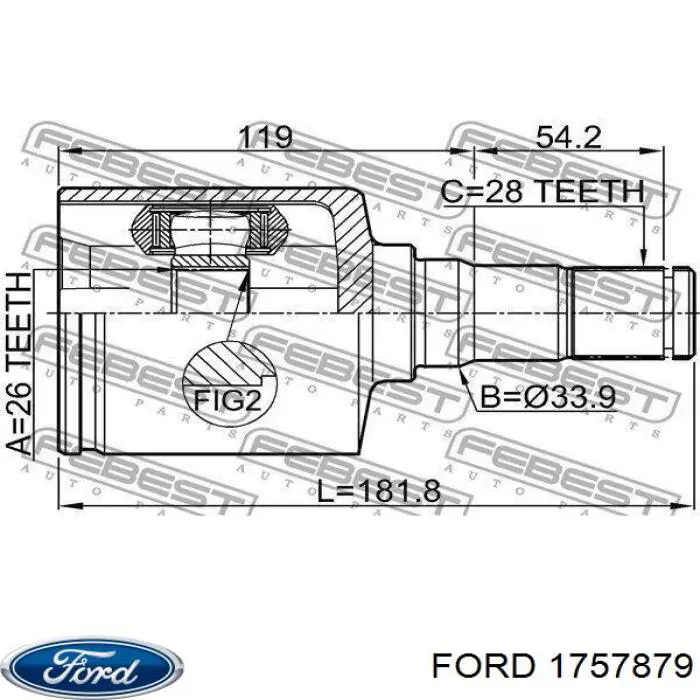 Półoś napędowa przednia lewa Ford 1757879 cena, od 109,91 USD