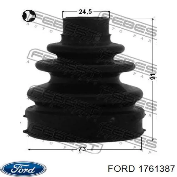 Osłona przegubu homokinetycznego półosi przedniej zewnętrzna Ford 1761387 cena, od 25,26 USD