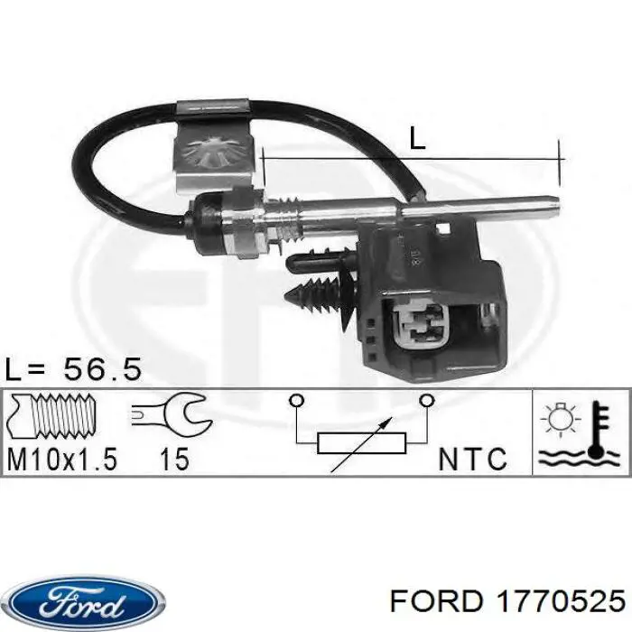 Do koszyka 1770525 Ford Czujnik temperatury płynu chłodzącego