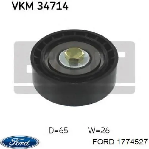Rolka prowadząca, kierunkowa paska napędowego Ford 1774527 cena, od 26,21 USD