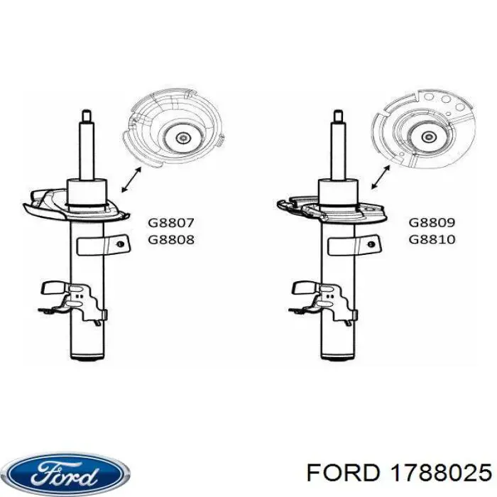 Amortyzator przedni lewy Ford 1788025 cena, od 43,14 USD