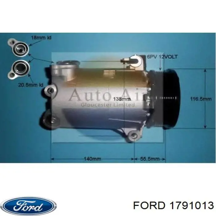 Sprężarka klimatyzacji Ford 1791013 cena, od 348,86 USD
