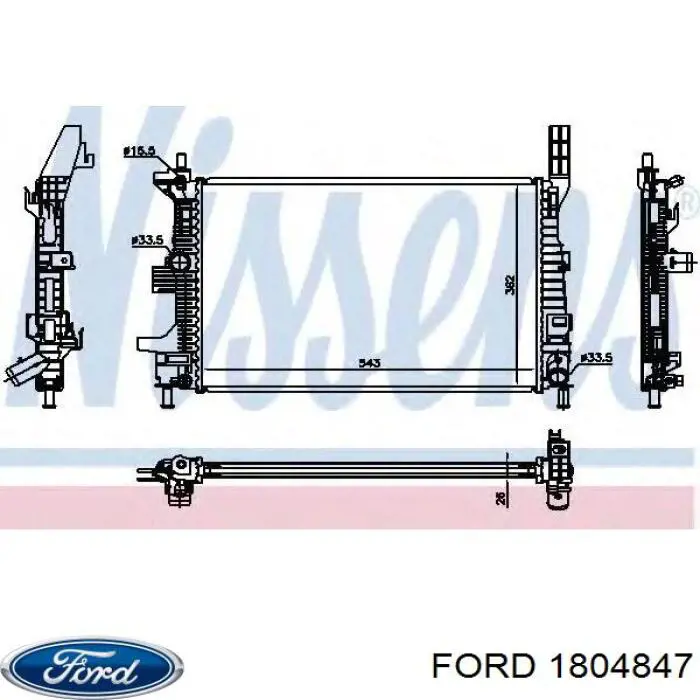1804847 Ford Chłodnica silnika