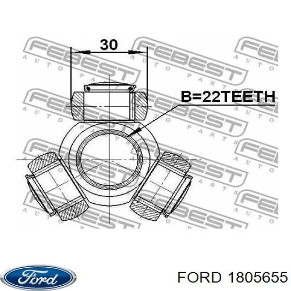 1805655 Ford Półoś napędowa przednia prawa