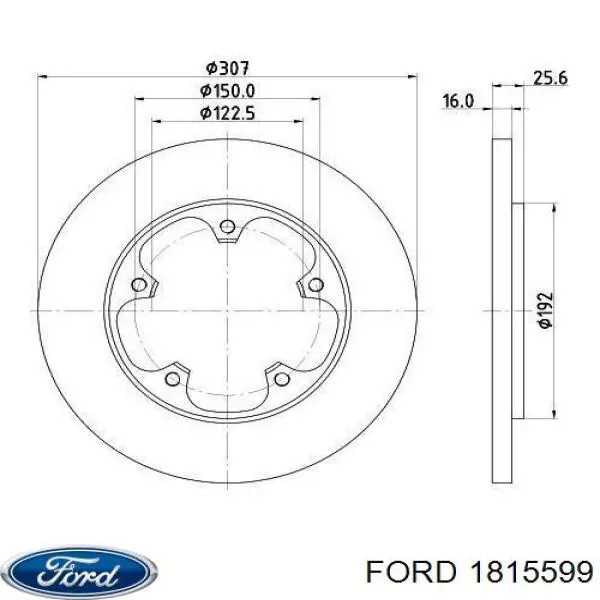 Tarcza hamulcowa tylna Ford 1815599 cena, od 57,55 USD
