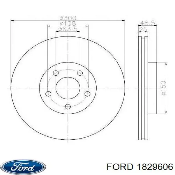1829606 Ford Tarcza hamulcowa przednia