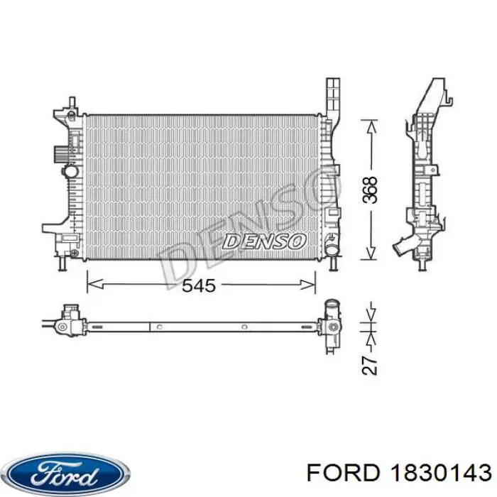 Chłodnica silnika Ford 1830143 cena, od 117,89 USD