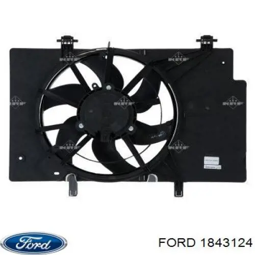 Do koszyka 1843124 Ford Dyfuzor chłodnicy, w komplecie z silnikiem i wirnikiem