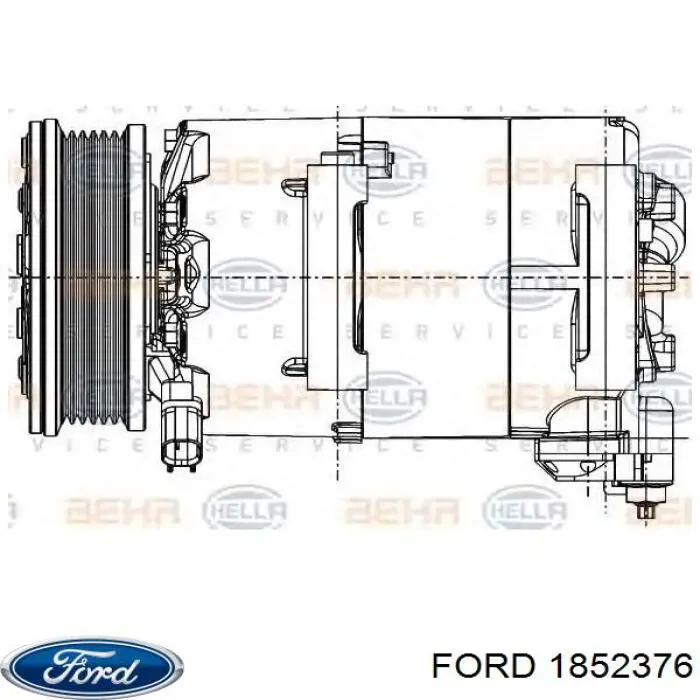 Sprężarka klimatyzacji Ford 1852376 cena, od 252,98 USD