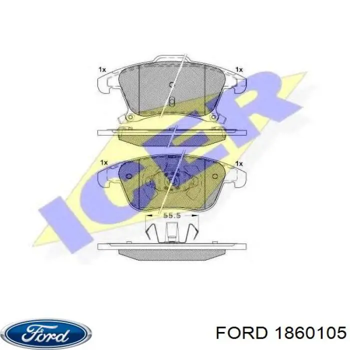 Klocki hamulcowe przednie tarczowe Ford 1860105 cena, od 29,33 USD