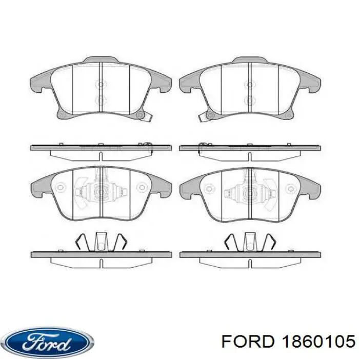 Do koszyka 1860105 Ford Klocki hamulcowe przednie tarczowe