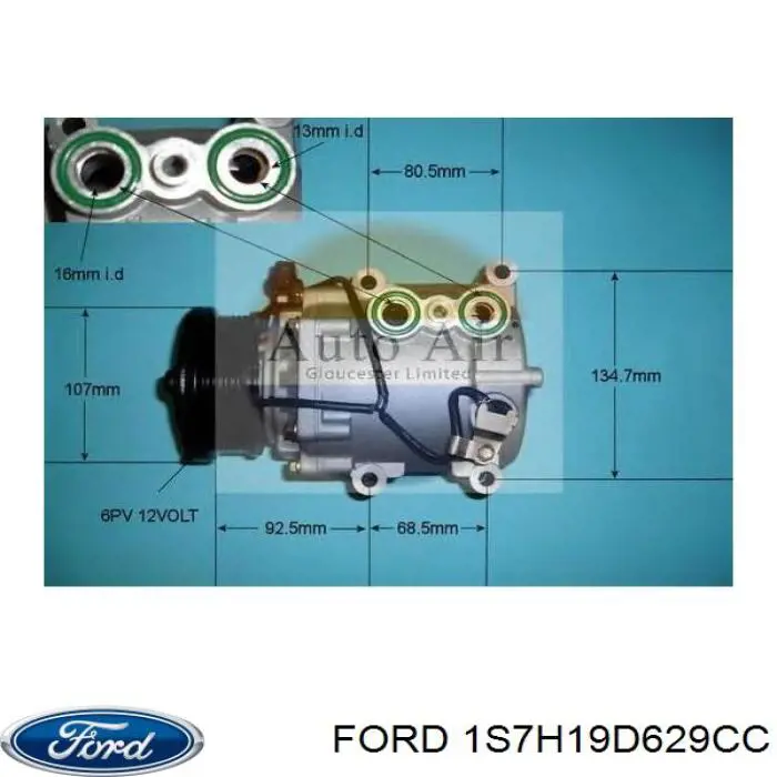 1S7H19D629CC Ford sprężarka klimatyzacji