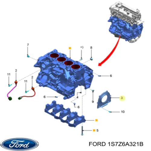 Do koszyka 1S7Z6A321B Ford Uszczelniacz wału korbowego silnika tylny