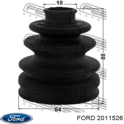 Osłona przegubu homokinetycznego półosi przedniej zewnętrzna Ford 2011526 cena, od 74,11 USD