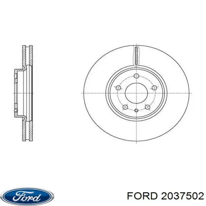 2037502 Ford Tarcza hamulcowa przednia