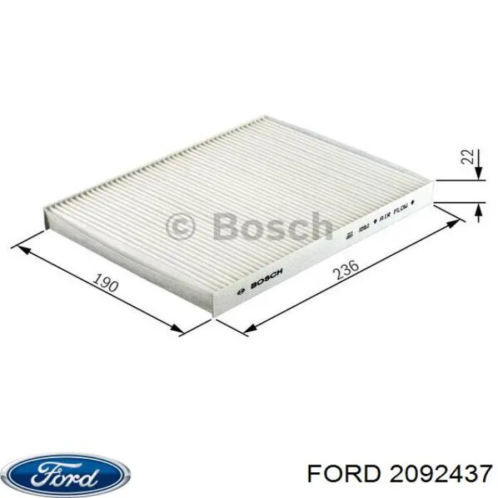 Filtr kabiny Ford 2092437 cena, od 11,15 USD