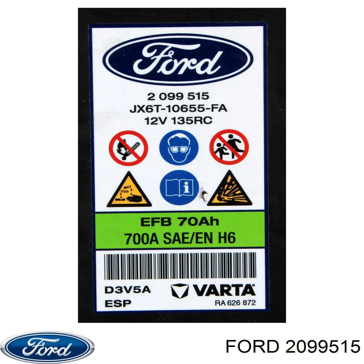Bateria (akumulator) Ford 2099515 cena, od 212,29 USD