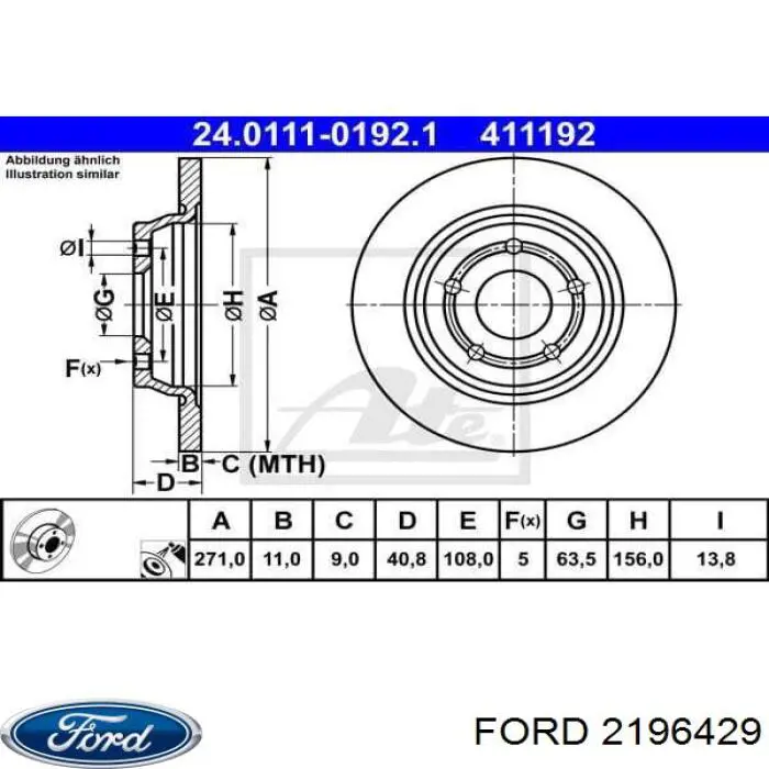 2196429 Ford Tarcza hamulcowa przednia