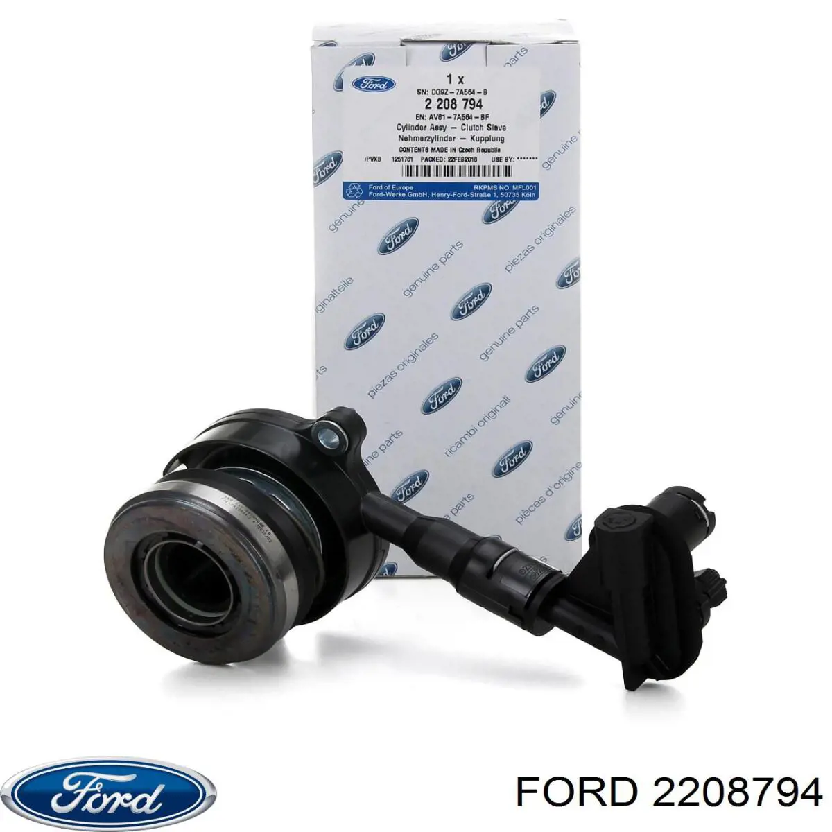 2208794 Ford Cylinder roboczy sprzęgła (wysprzęglik) w komplecie z łożyskiem wyciskowym