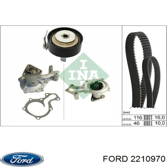 Do koszyka 2210970 Ford Pasek rozrządu, zestaw