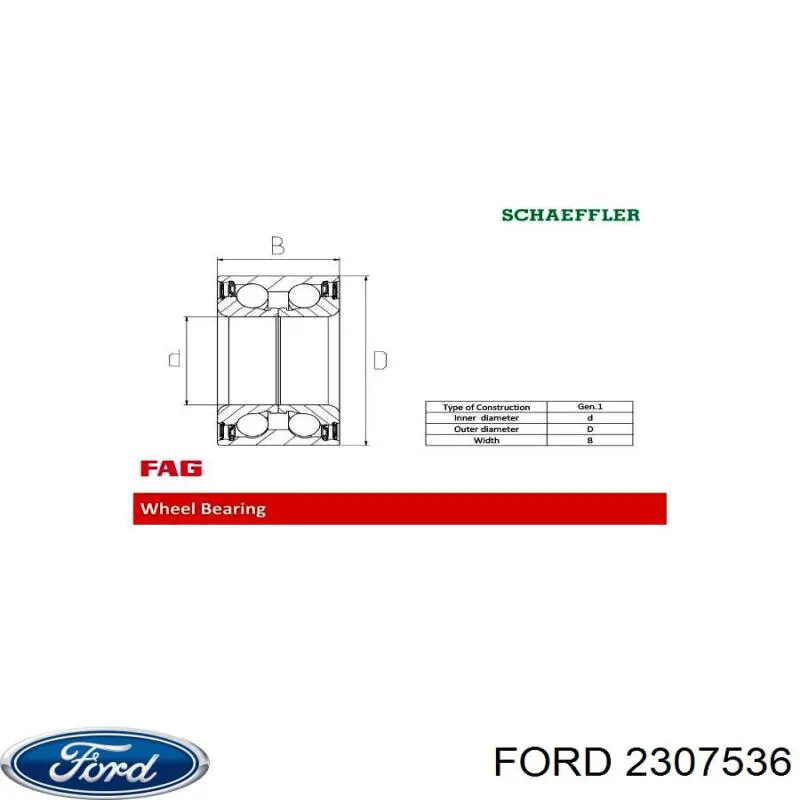 Łożysko piasty przedniej Ford 2197214 cena, od 30,82 USD