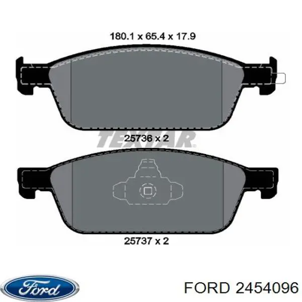 Do koszyka 2454096 Ford Klocki hamulcowe przednie tarczowe