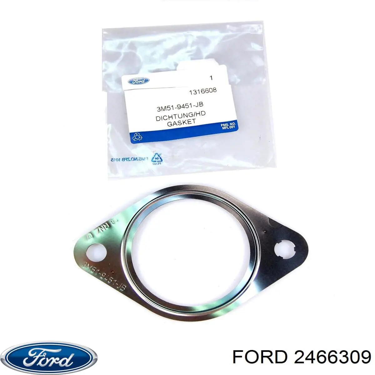 Do koszyka 2466309 Ford Uszczelka rury odbiornika tłumika
