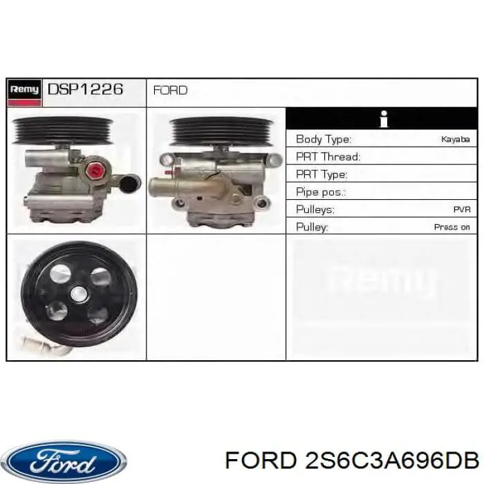 2S6C3A696DB Ford pompa wspomagania hydraulicznego kierownicy