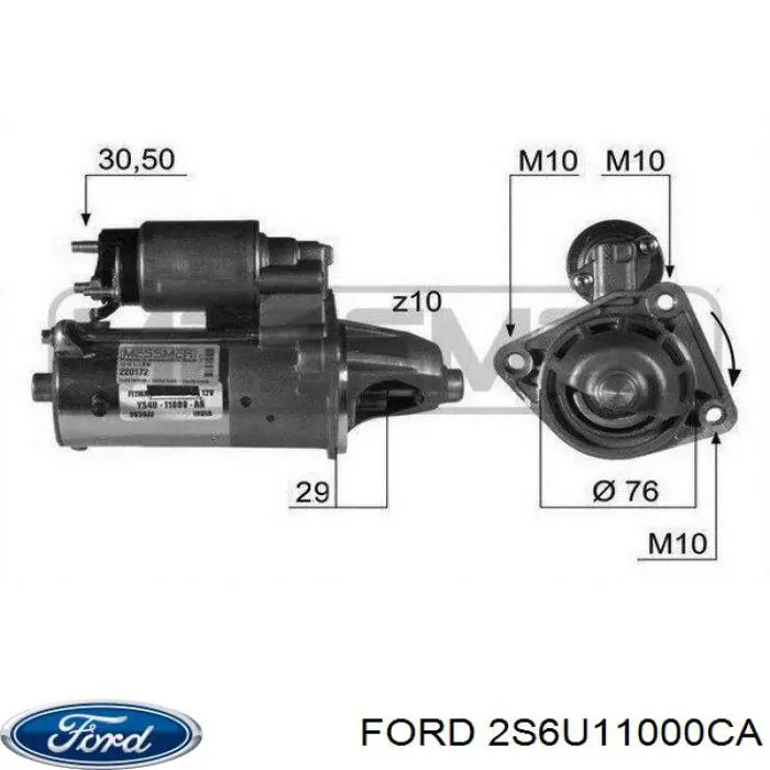 Rozrusznik 2S6U11000CA Ford