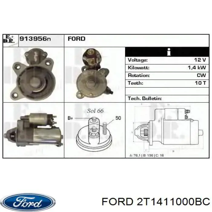 2T1411000BC Ford Rozrusznik