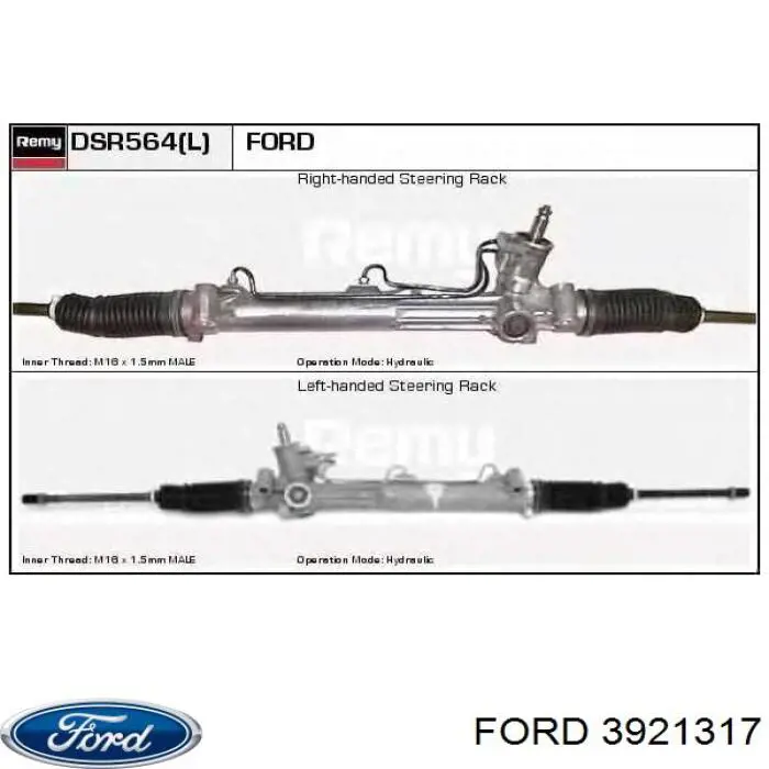 Listwa kierownicza (maglownica) Ford 3921317 cena, od 69,81 USD