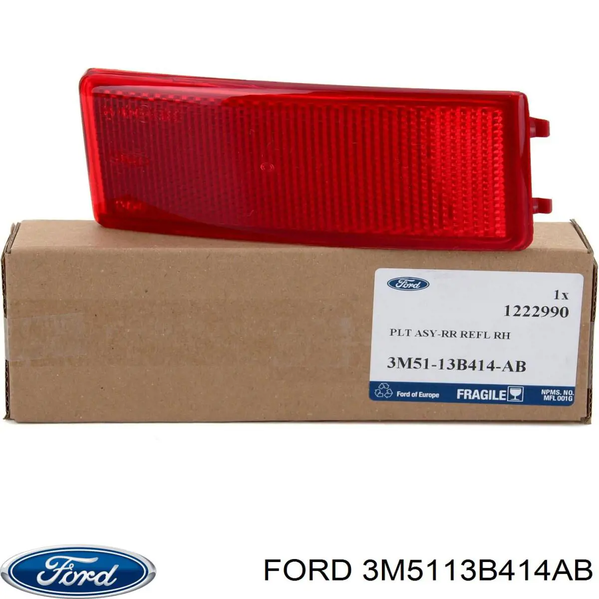 3M5113B414AB Ford Lampa odblaskowa zderzaka tylnego prawa