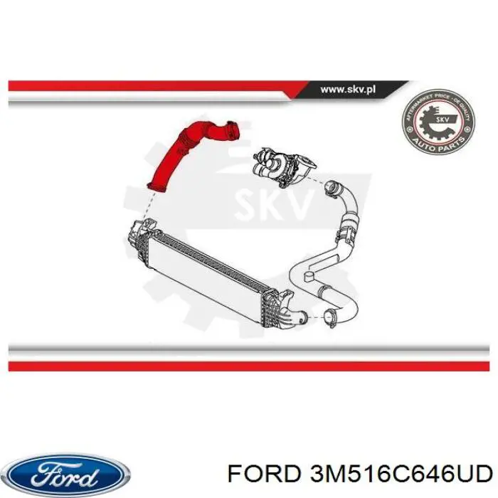 Przewód (króciec) intercoolera Ford 3M516C646UD cena, od 26,54 USD