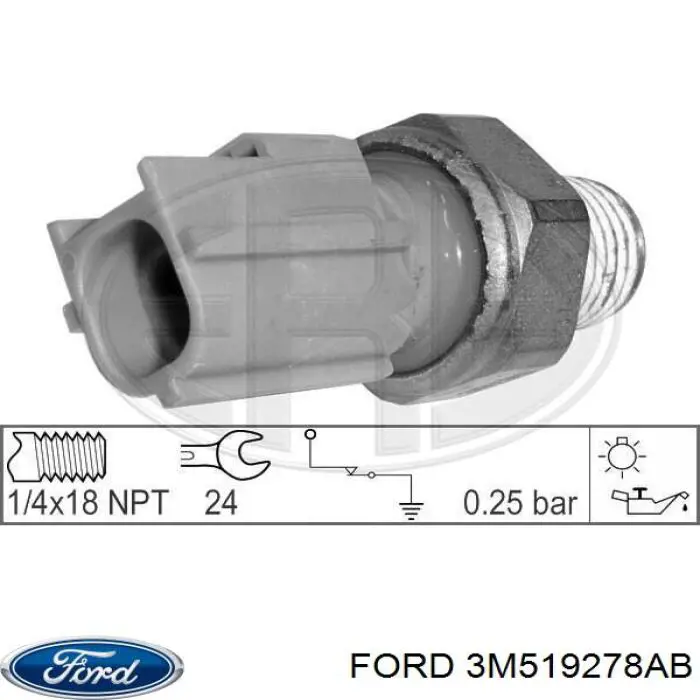 Czujnik ciśnienia oleju Ford 3M519278AB cena, od 5,75 USD