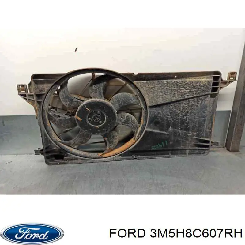3M5H8C607RH Ford Dyfuzor chłodnicy, w komplecie z silnikiem i wirnikiem