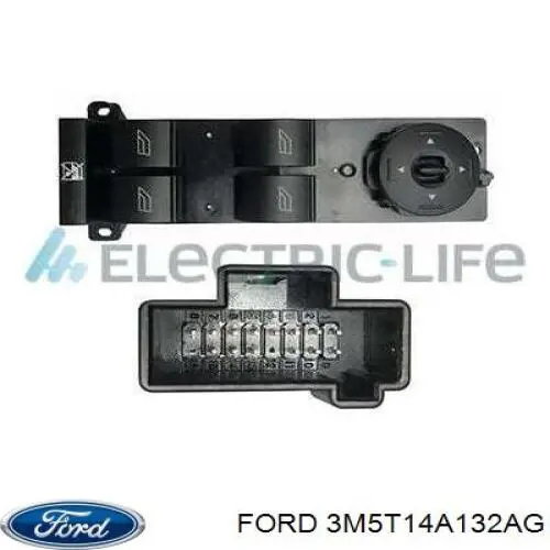 Panel przyciskowy sterowania podnośnikiem szyby przedni lewy Ford 3M5T14A132AG cena, od 37,46 USD