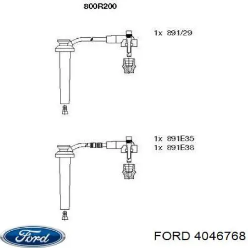 Zestaw przewodów wysokiego napięcia Ford 4046768 cena, od 36,57 USD