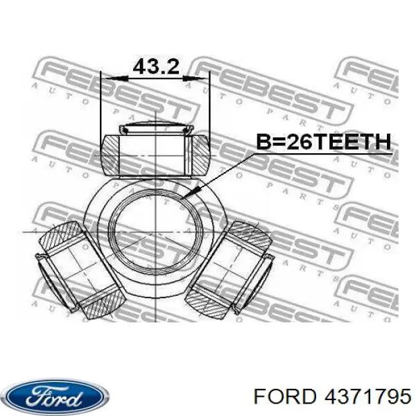 Przegub homokinetyczny wewnętrzny przedni prawy Ford 4371795 cena, od 80,52 USD