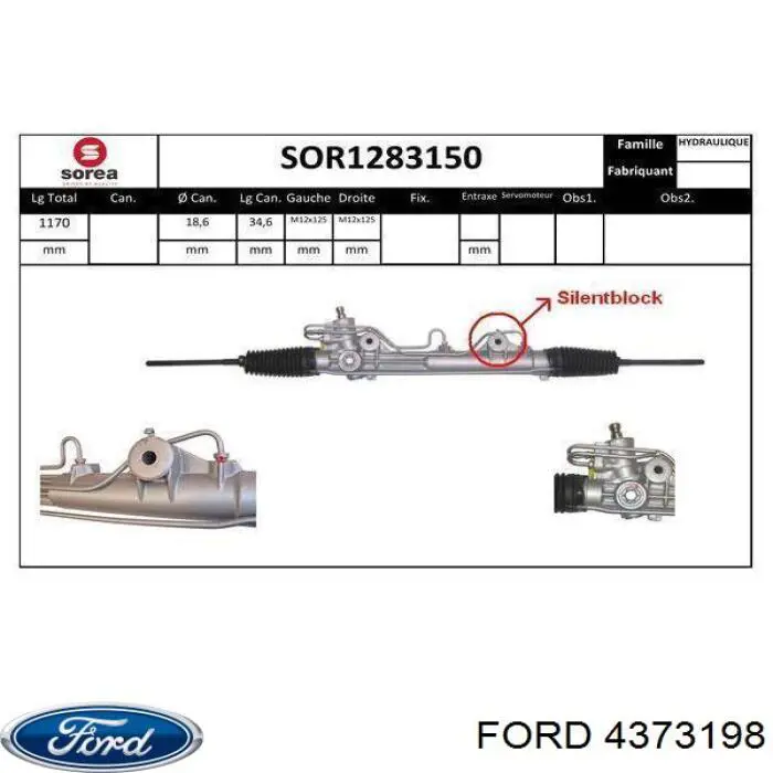 Do koszyka 4373198 Ford Listwa kierownicza (maglownica)