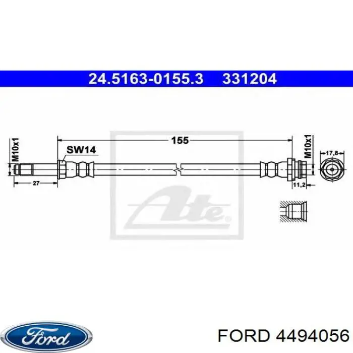 Do koszyka 1829079 Ford Spinka mocowania listwy ochronnej szyby przedniej