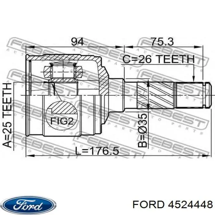 Do koszyka 4524448 Ford Przegub homokinetyczny wewnętrzny przedni prawy
