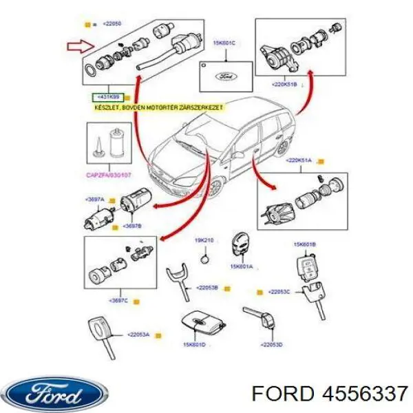 4556337 Ford Zamek maski