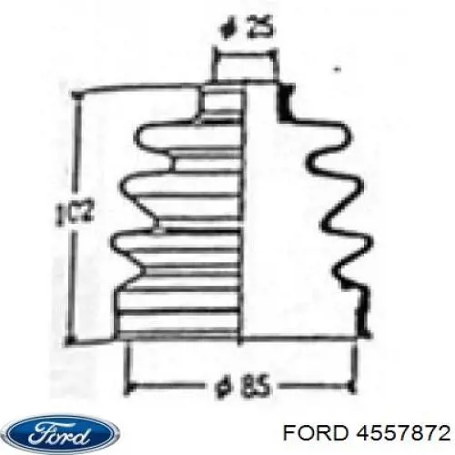 Do koszyka 4557872 Ford Osłona przegubu homokinetycznego półosi przedniej zewnętrzna
