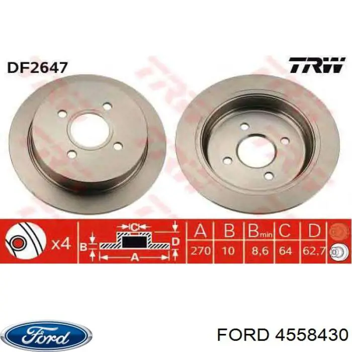 4558430 Ford Przegub homokinetyczny wewnętrzny przedni lewy