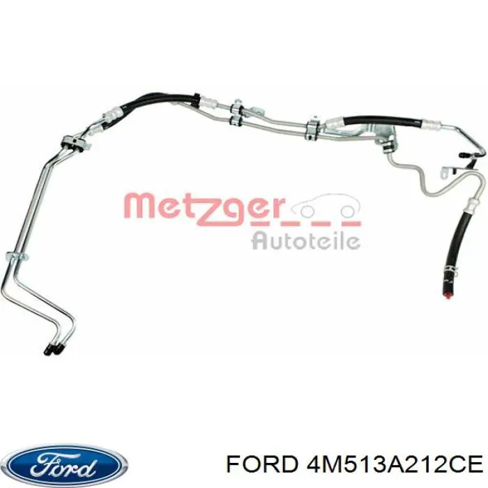 Do koszyka 4M513A212CE Ford Przewód hydraulicznego układu wspomagania wysokiego ciśnienia, od pompy do maglownicy (mechanizmu)