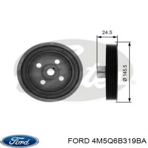 Do koszyka 4M5Q6B319BA Ford Koło pasowe wału korbowego