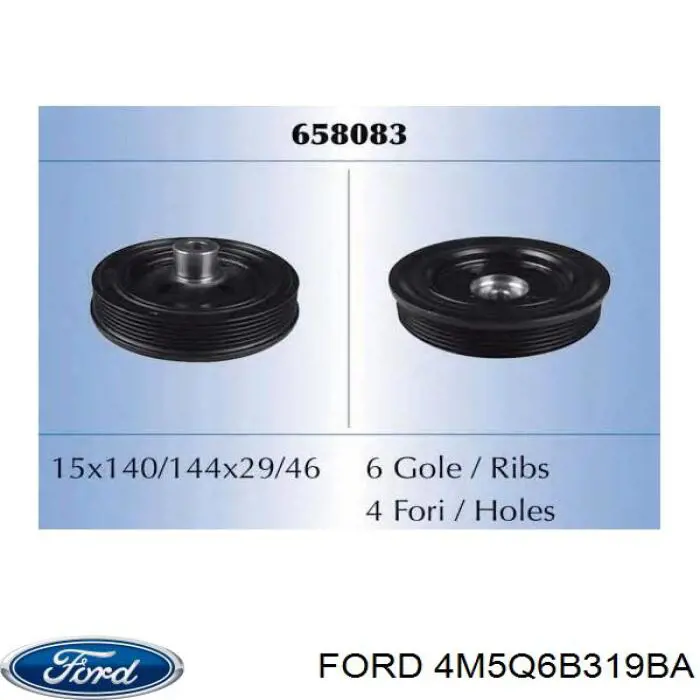 4M5Q6B319BA Ford Koło pasowe wału korbowego
