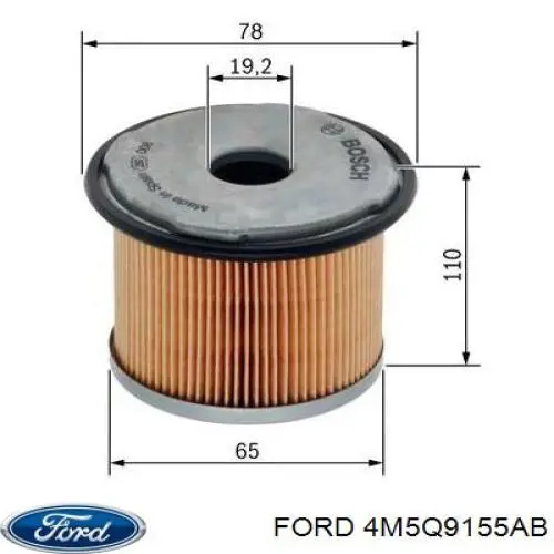 Do koszyka 4M5Q9155AB Ford Filtr paliwa