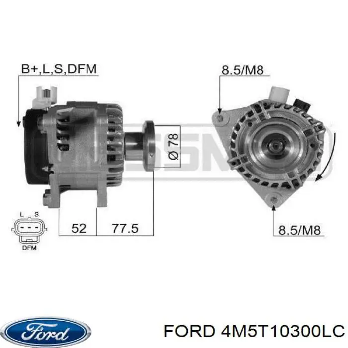 Alternator Ford 4M5T10300LC cena, od 126,49 USD