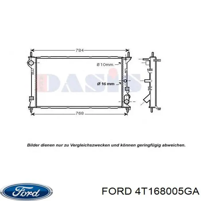 Chłodnica silnika Ford 4T168005GA cena, od 101,71 USD